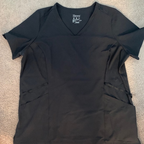 Hanes Black Scrub Top - Picture 1 of 3